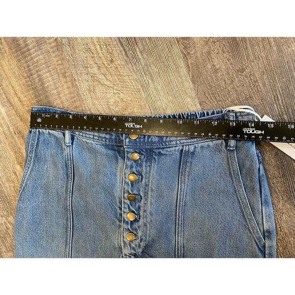 Young Fabulous Broke Denim Skirt Womens S Mzedium NEW NWT Midi Elastic Waist YFB - Picture 10 of 10